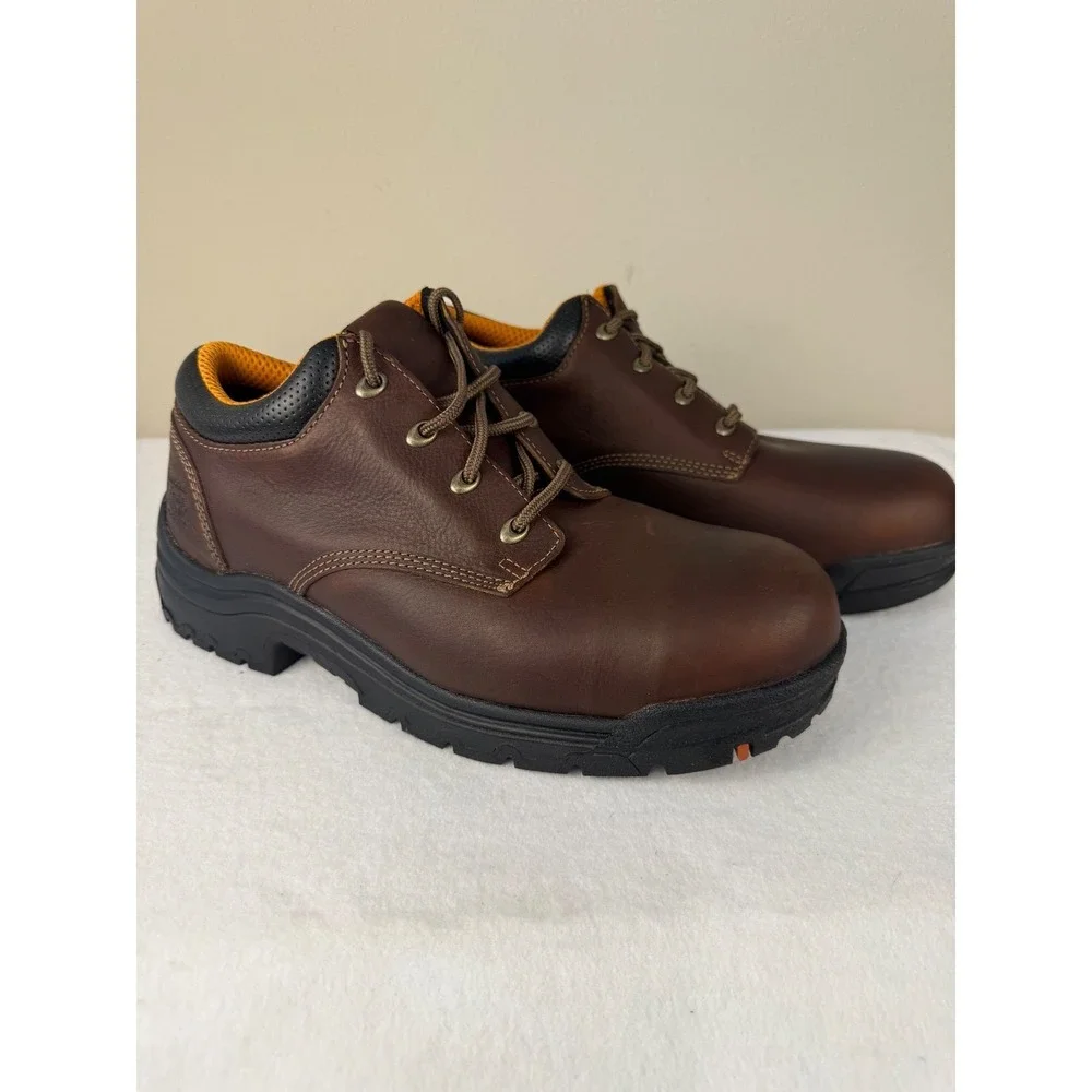 Timberland PRO TiTAN Oxford 11 W / 12.5 W Brown Alloy Safety Toe NIB Holiday Rea